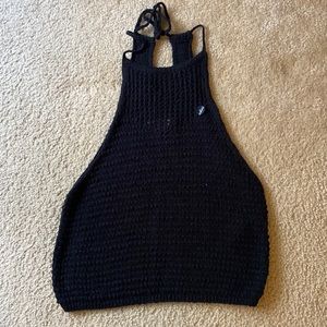 Black Large Crochet Top/ Hollister